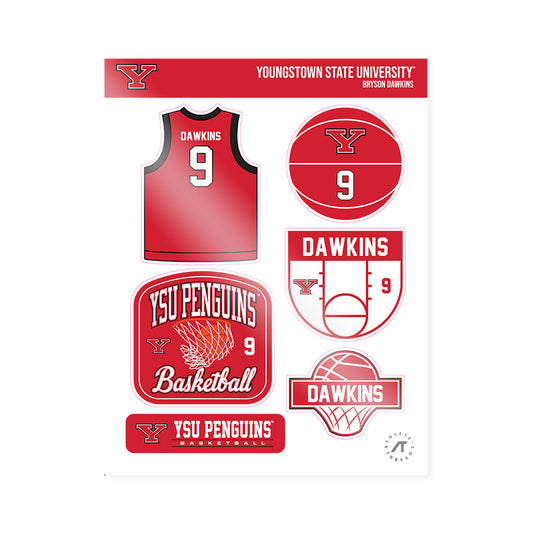 Youngstown State - NCAA Men's Basketball : Bryson Dawkins - Sticker Sheet-0