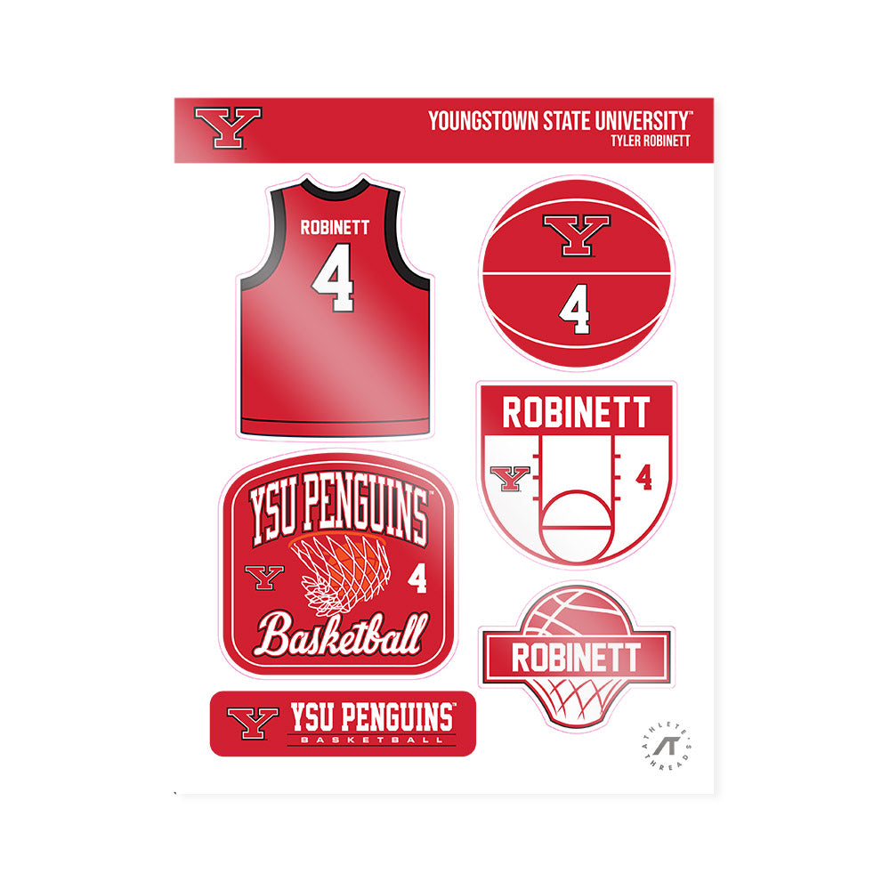 Youngstown State - NCAA Men's Basketball : Tyler Robinett - Sticker Sheet-0