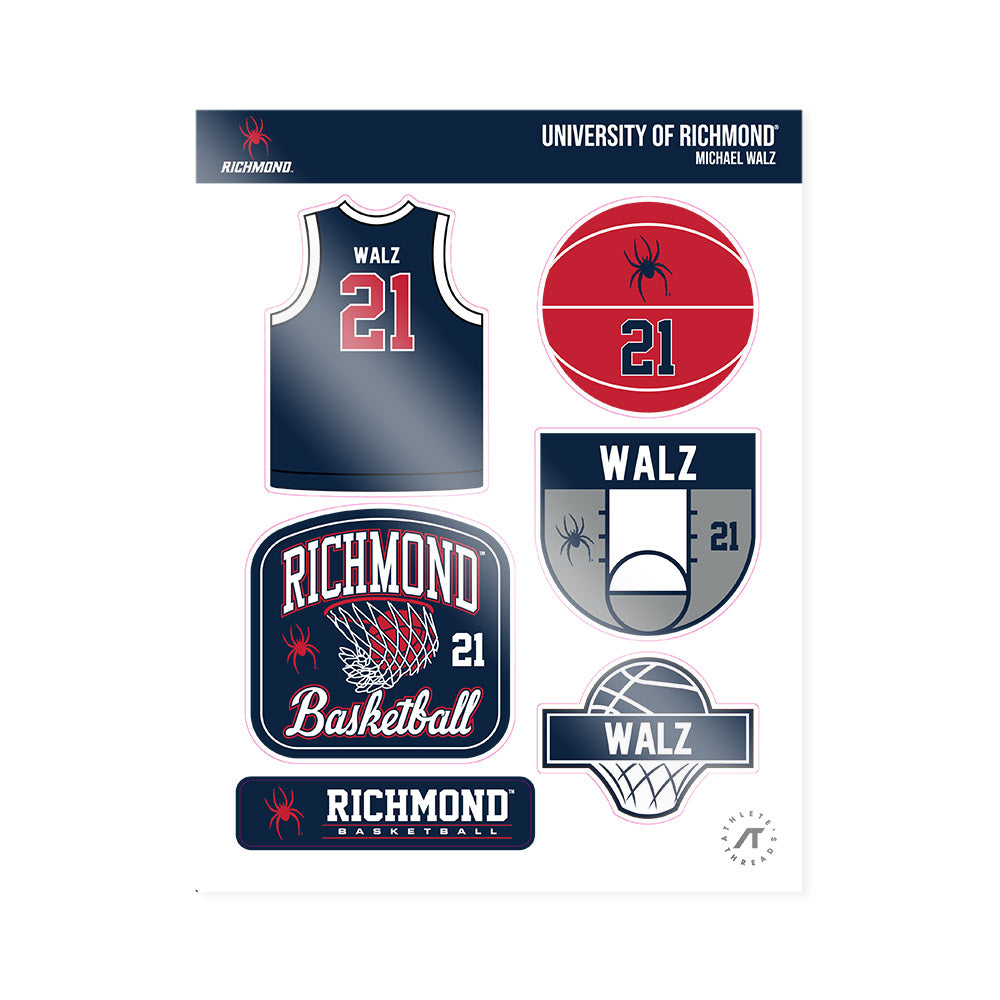 Richmond - NCAA Men's Basketball : Michael Walz - Sticker Sheet-0