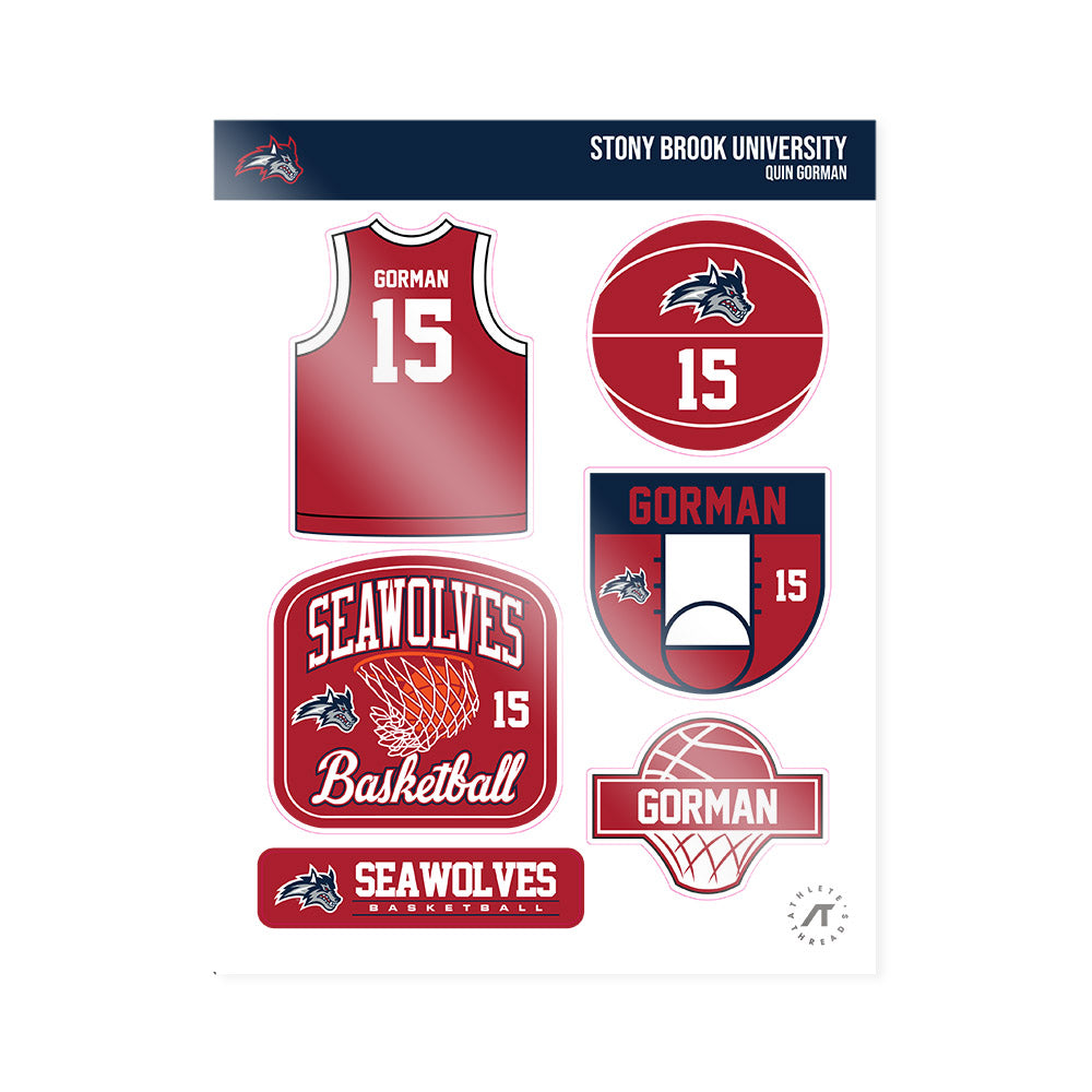 Stony Brook - NCAA Men's Basketball : Quin Gorman - Sticker Sheet-0