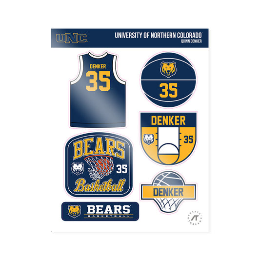 UNCO - NCAA Men's Basketball : Quinn Denker - Sticker Sheet-0