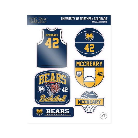 UNCO - NCAA Men's Basketball : Marcell McCreary - Sticker Sheet-0