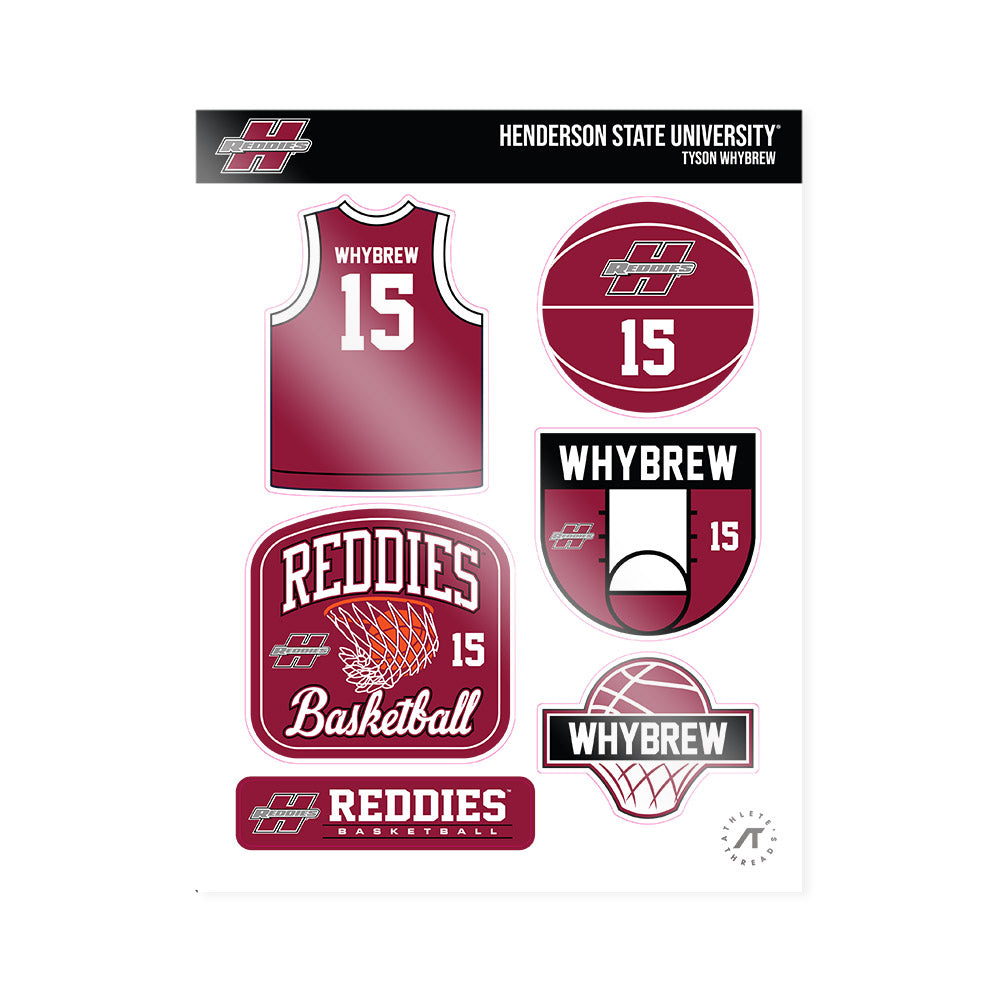 Henderson State - NCAA Men's Basketball : Tyson Whybrew - Sticker Sheet-0
