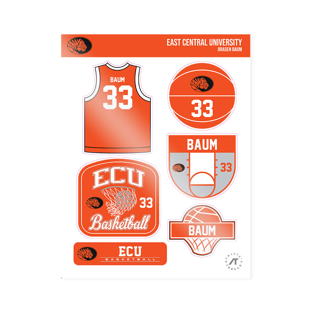 ECU - NCAA Men's Basketball : Braden Baum - Sticker Sheet-0