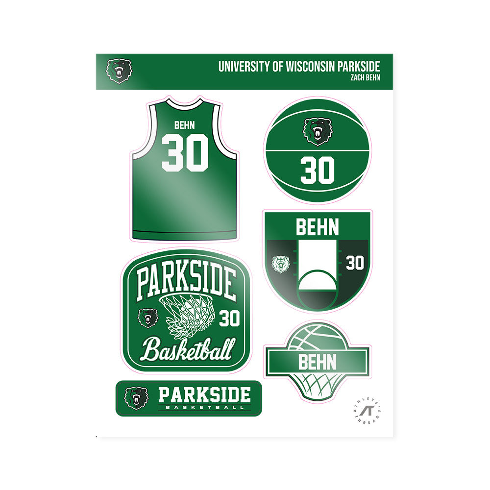 UW Parkside - NCAA Men's Basketball : Zach Behn - Sticker Sheet-0