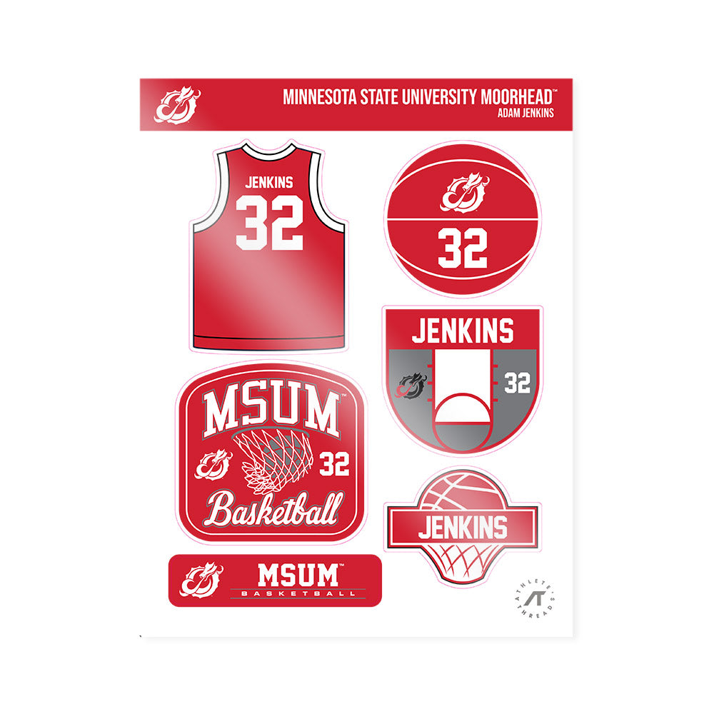 MSUM - NCAA Men's Basketball : Adam Jenkins - Sticker Sheet-0