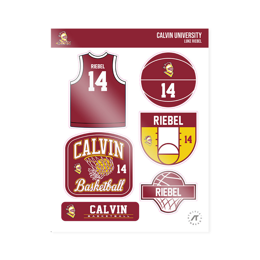 Calvin - NCAA Men's Basketball : Luke Riebel - Sticker Sheet-0