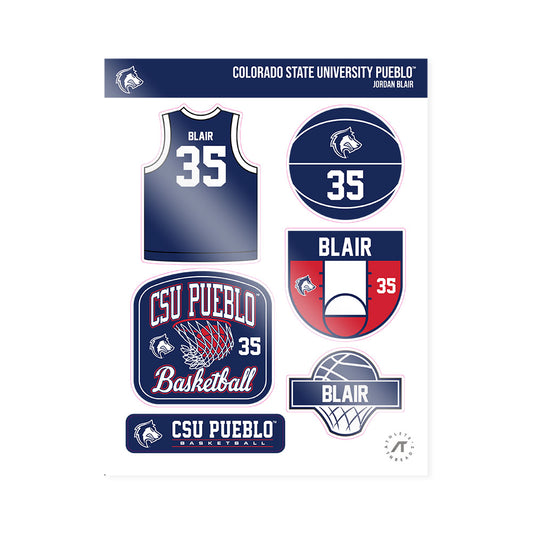 CSU Pueblo - NCAA Men's Basketball : Jordan Blair - Sticker Sheet-0