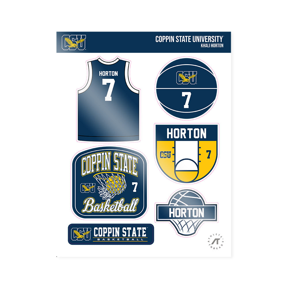 Coppin State - NCAA Men's Basketball : Khali Horton - Sticker Sheet-0