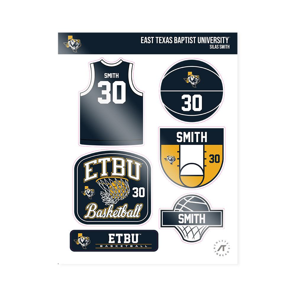 ETBU - NCAA Men's Basketball : Silas Smith - Sticker Sheet-0