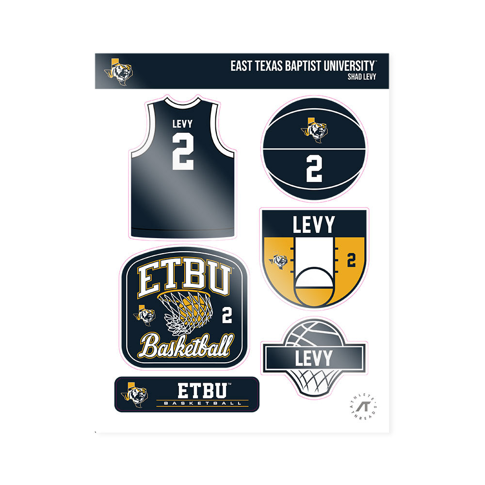 ETBU - NCAA Men's Basketball : Shad Levy - Sticker Sheet-0