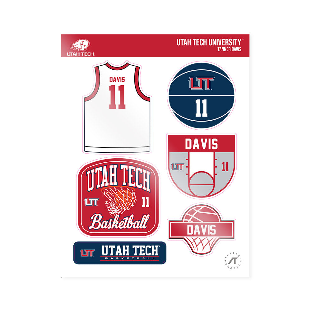 Utah Tech - NCAA Men's Basketball : Tanner Davis - Sticker Sheet-0