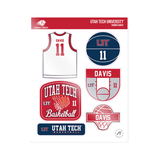 Utah Tech - NCAA Men's Basketball : Tanner Davis - Sticker Sheet-0