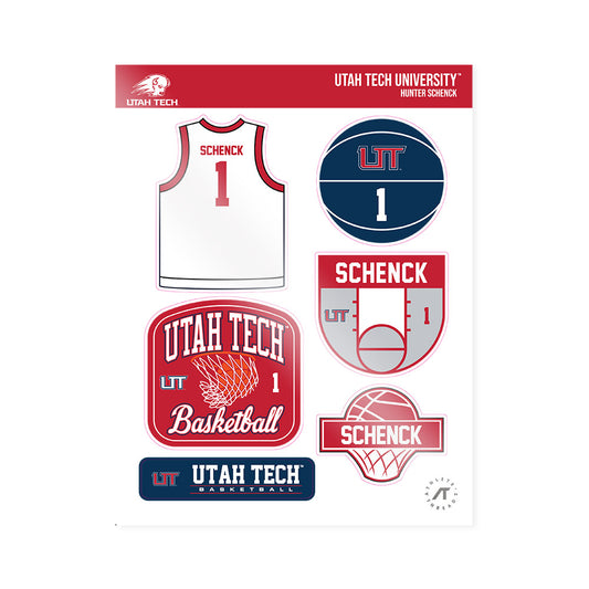Utah Tech - NCAA Men's Basketball : Hunter Schenck - Sticker Sheet-0