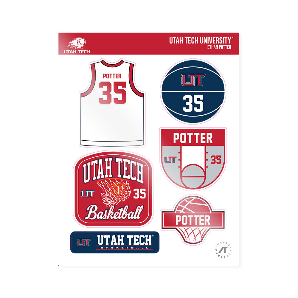 Utah Tech - NCAA Men's Basketball : Ethan Potter - Sticker Sheet-0