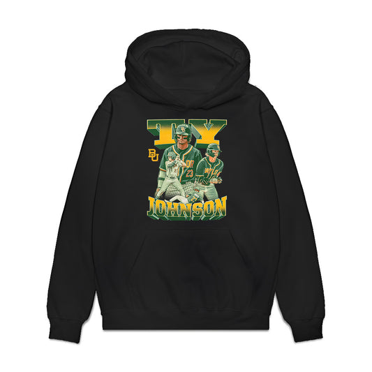 Baylor - NCAA Baseball : Ty Johnson - Collage Premium Hooded Sweatshirt-0