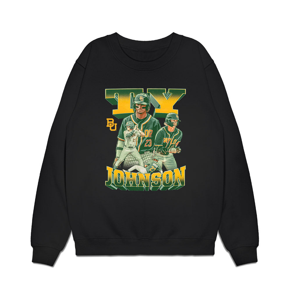 Baylor - NCAA Baseball : Ty Johnson - Collage Premium Crewneck Sweatshirt-0