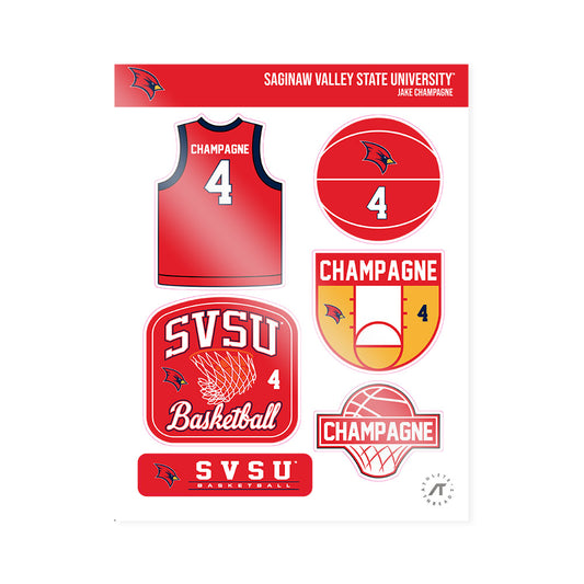 Saginaw Valley - NCAA Men's Basketball : Jake Champagne - Sticker Sheet-0