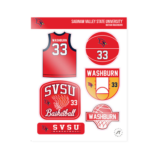 Saginaw Valley - NCAA Men's Basketball : Nathan Washburn - Sticker Sheet-0