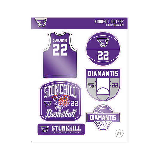 Stonehill - NCAA Men's Basketball : Charles Diamantis - Sticker Sheet-0