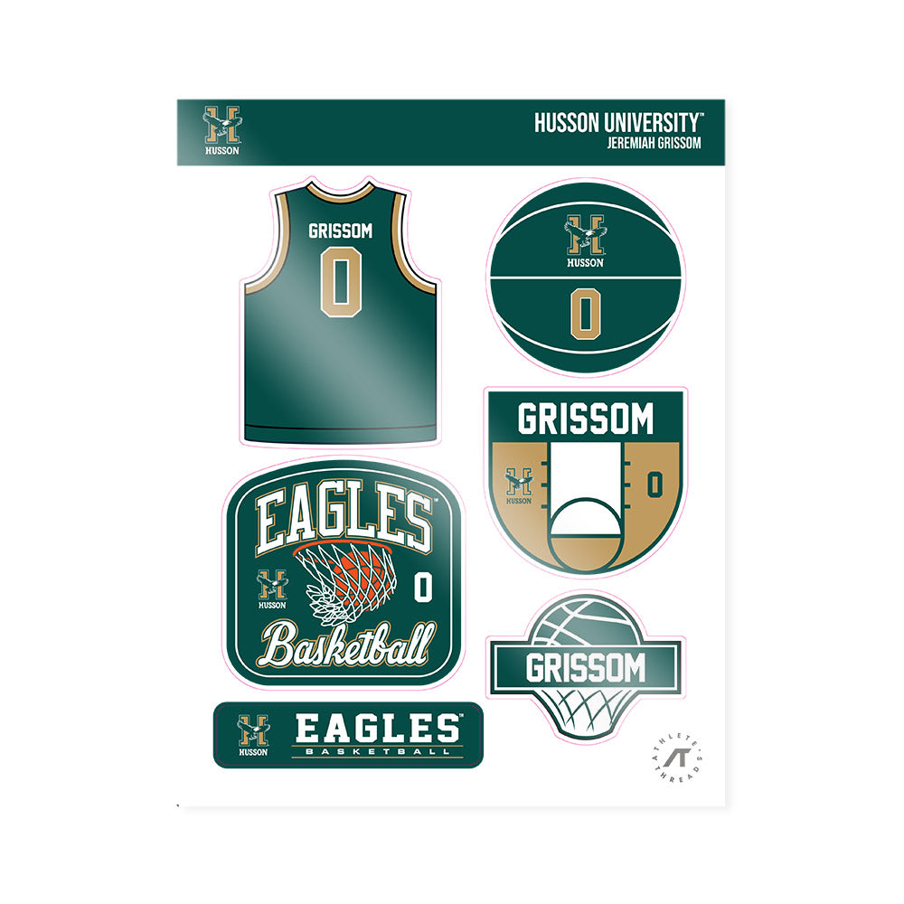 Husson - NCAA Men's Basketball : Jeremiah Grissom - Sticker Sheet-0