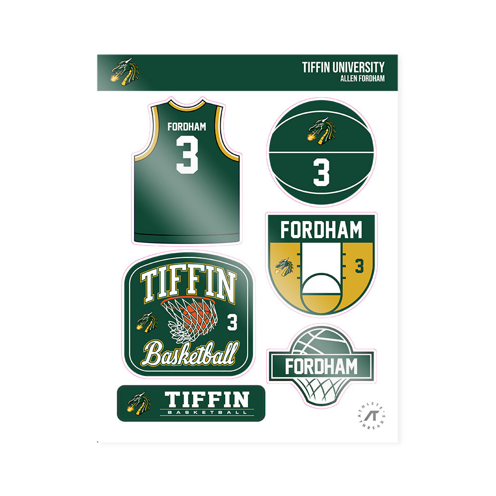 Tiffin - NCAA Men's Basketball : Allen Fordham - Sticker Sheet-0