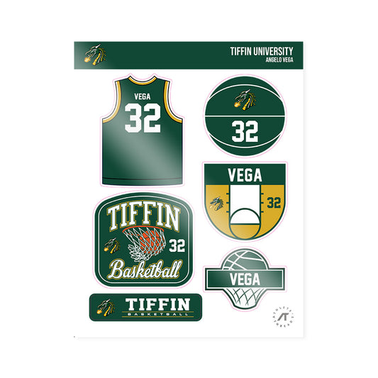 Tiffin - NCAA Men's Basketball : Angelo Vega - Sticker Sheet-0