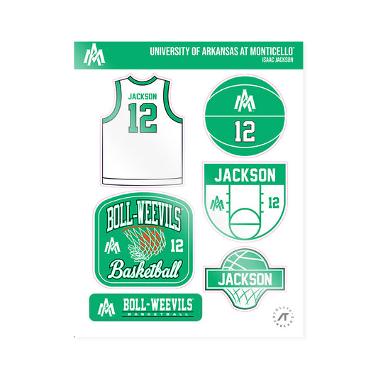 UAM - NCAA Men's Basketball : Isaac Jackson - Sticker Sheet-0