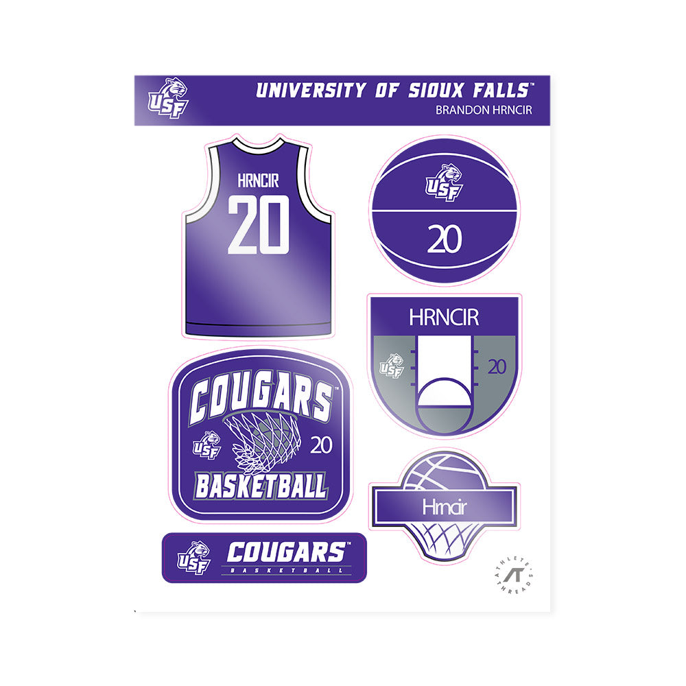 Sioux Falls - NCAA Men's Basketball : Brandon Hrncir - Sticker Sheet-0