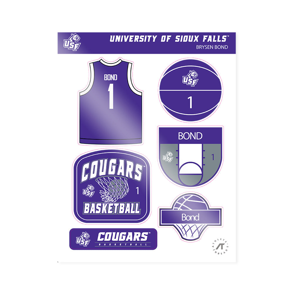 Sioux Falls - NCAA Men's Basketball : Brysen Bond - Sticker Sheet-0