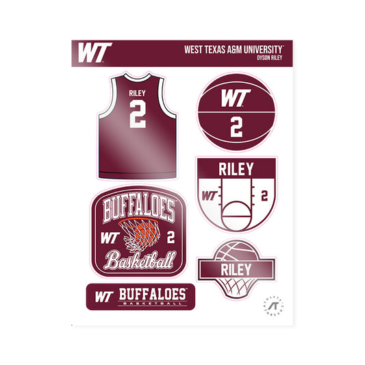 WTAMU - NCAA Men's Basketball : Dyson Riley - Sticker Sheet-0