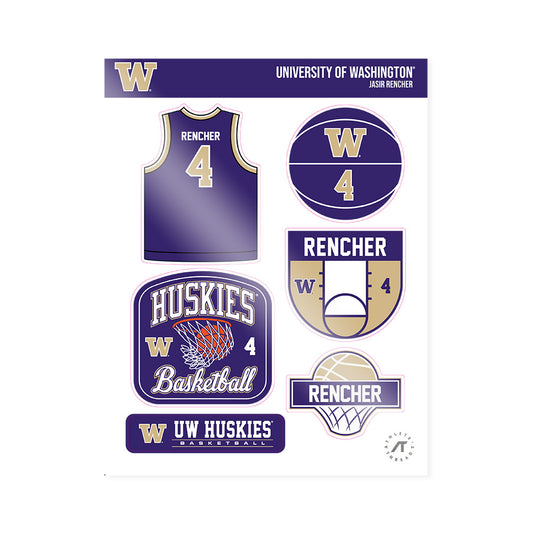 Washington - NCAA Men's Basketball : Jasir Rencher - Sticker Sheet-0