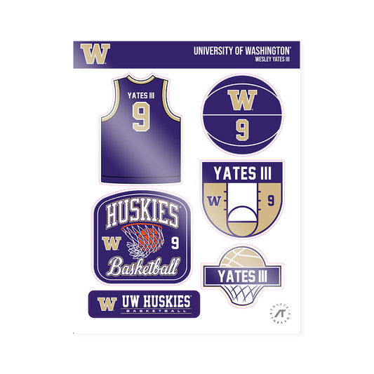 Washington - NCAA Men's Basketball : Wesley Yates III - Sticker Sheet-0