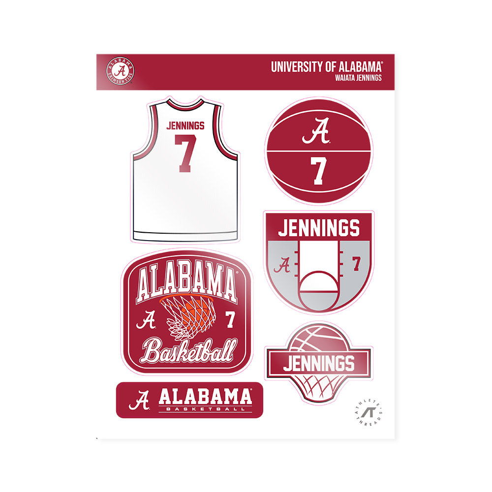 Alabama - NCAA Women's Basketball : Waiata Jennings - Sticker Sheet-0