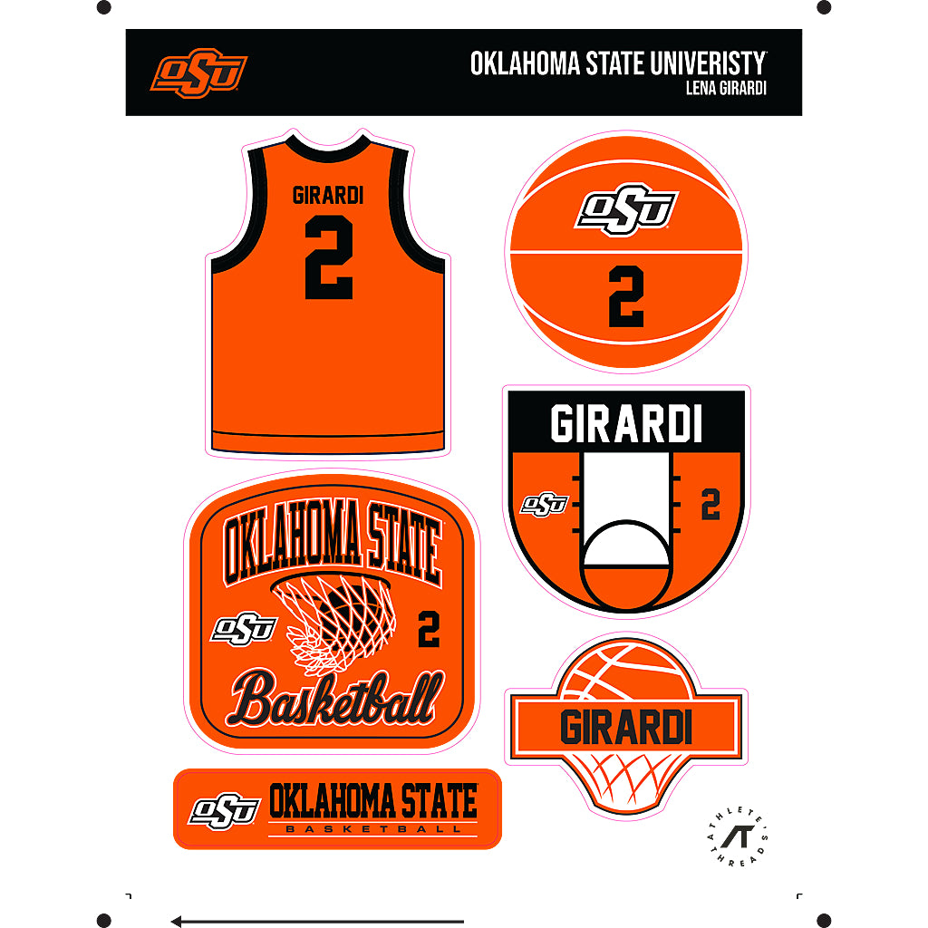 Oklahoma State - NCAA Women's Basketball : Lena Girardi - Sticker Sheet-0