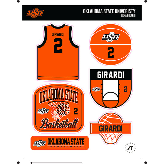Oklahoma State - NCAA Women's Basketball : Lena Girardi - Sticker Sheet-0
