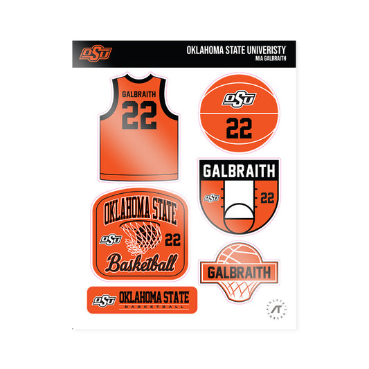 Oklahoma State - NCAA Women's Basketball : Mia Galbraith - Sticker Sheet-0