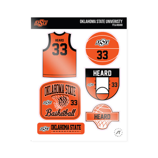 Oklahoma State - NCAA Women's Basketball : Tyla Heard - Sticker Sheet-0