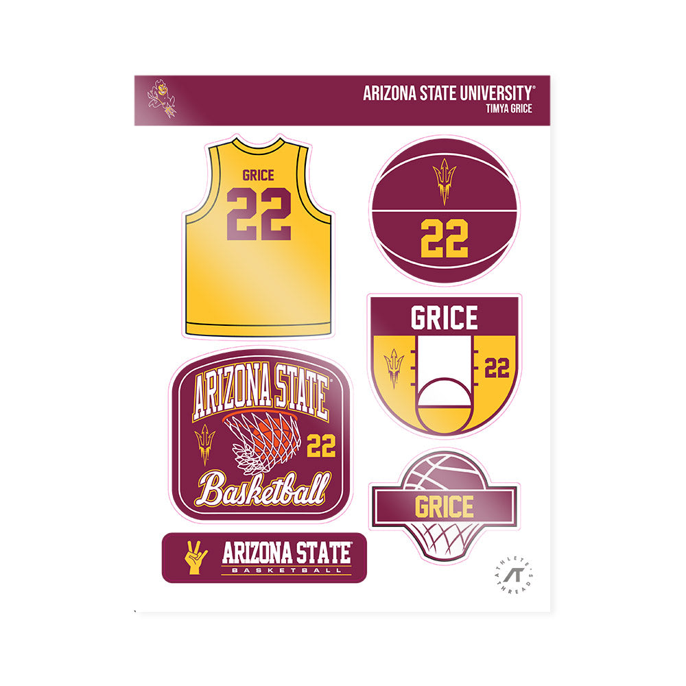 Arizona State - NCAA Women's Basketball : Timya Grice - Sticker Sheet-0