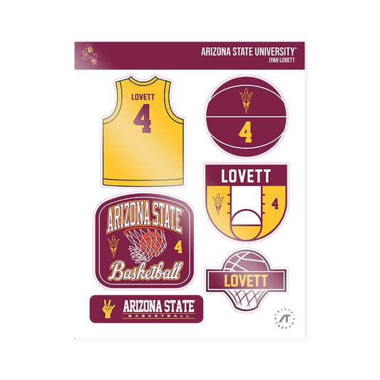 Arizona State - NCAA Women's Basketball : Jyah LoVett - Sticker Sheet-0