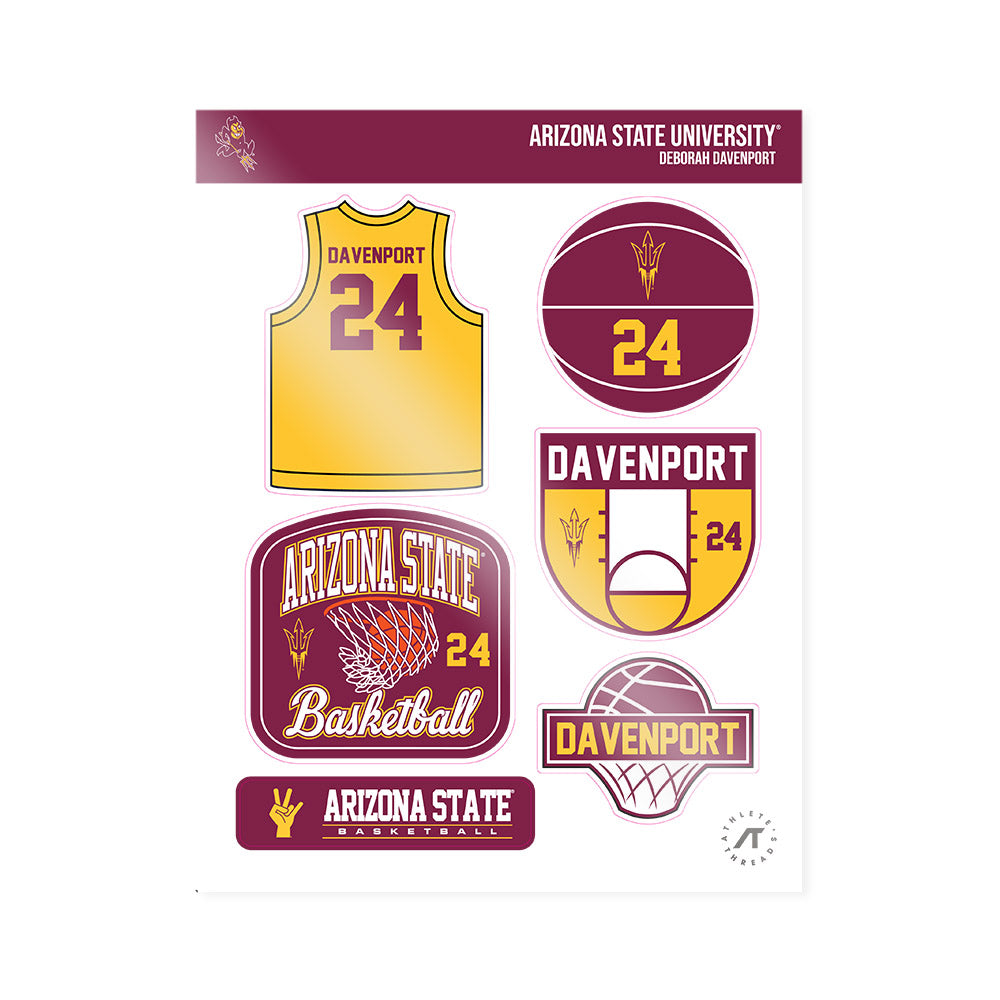 Arizona State - NCAA Women's Basketball : Deborah Davenport - Sticker Sheet-0