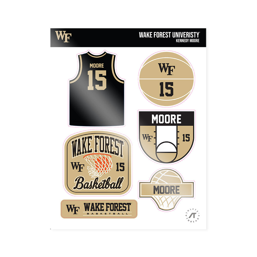 Wake Forest - NCAA Women's Basketball : Kennedy Moore - Sticker Sheet-0