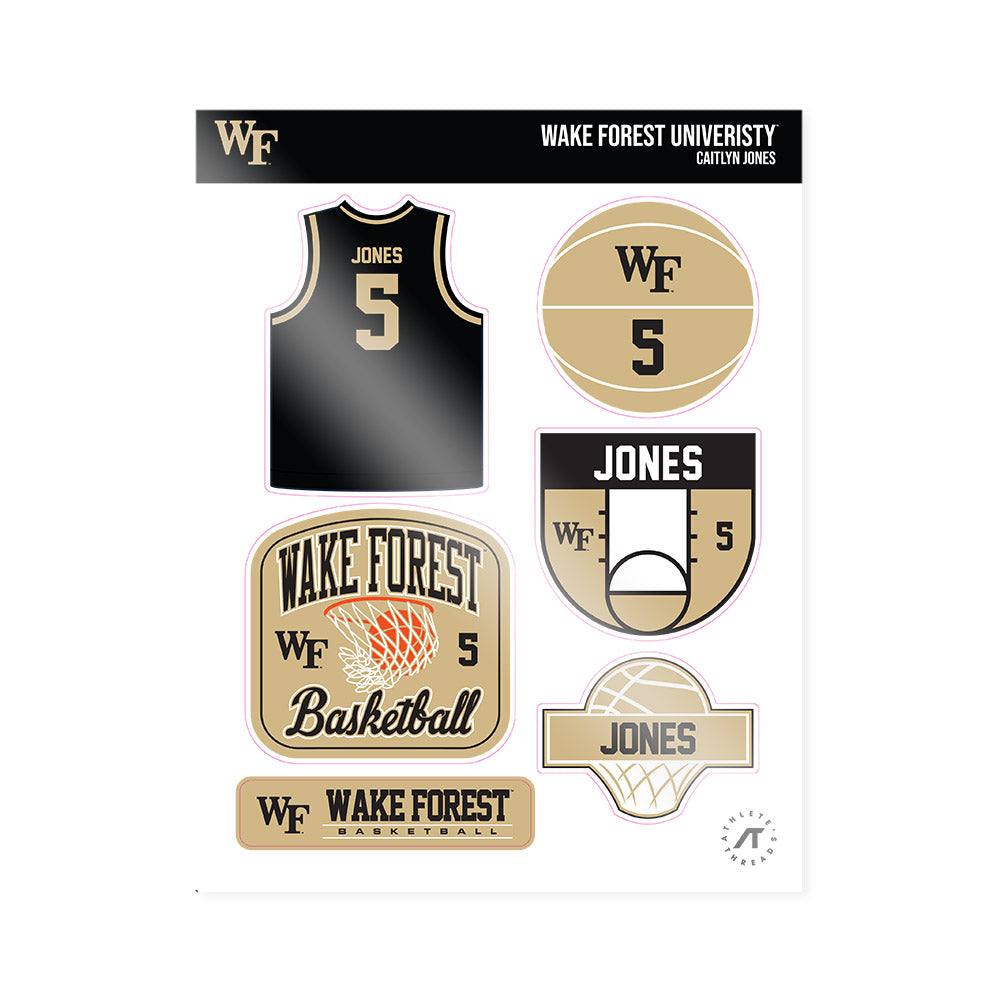 Wake Forest - NCAA Women's Basketball : Caitlyn Jones - Sticker Sheet-0