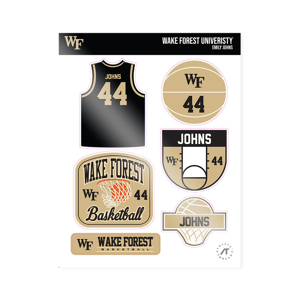 Wake Forest - NCAA Women's Basketball : Emily Johns - Sticker Sheet-0