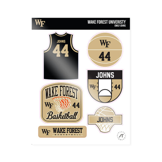 Wake Forest - NCAA Women's Basketball : Emily Johns - Sticker Sheet-0