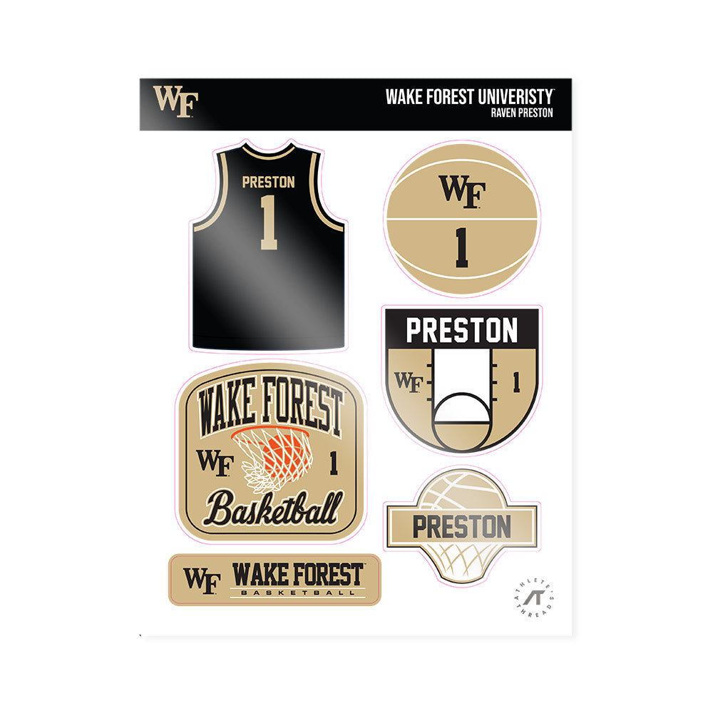 Wake Forest - NCAA Women's Basketball : Raven Preston - Sticker Sheet-0