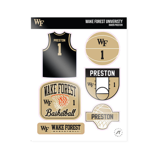 Wake Forest - NCAA Women's Basketball : Raven Preston - Sticker Sheet-0