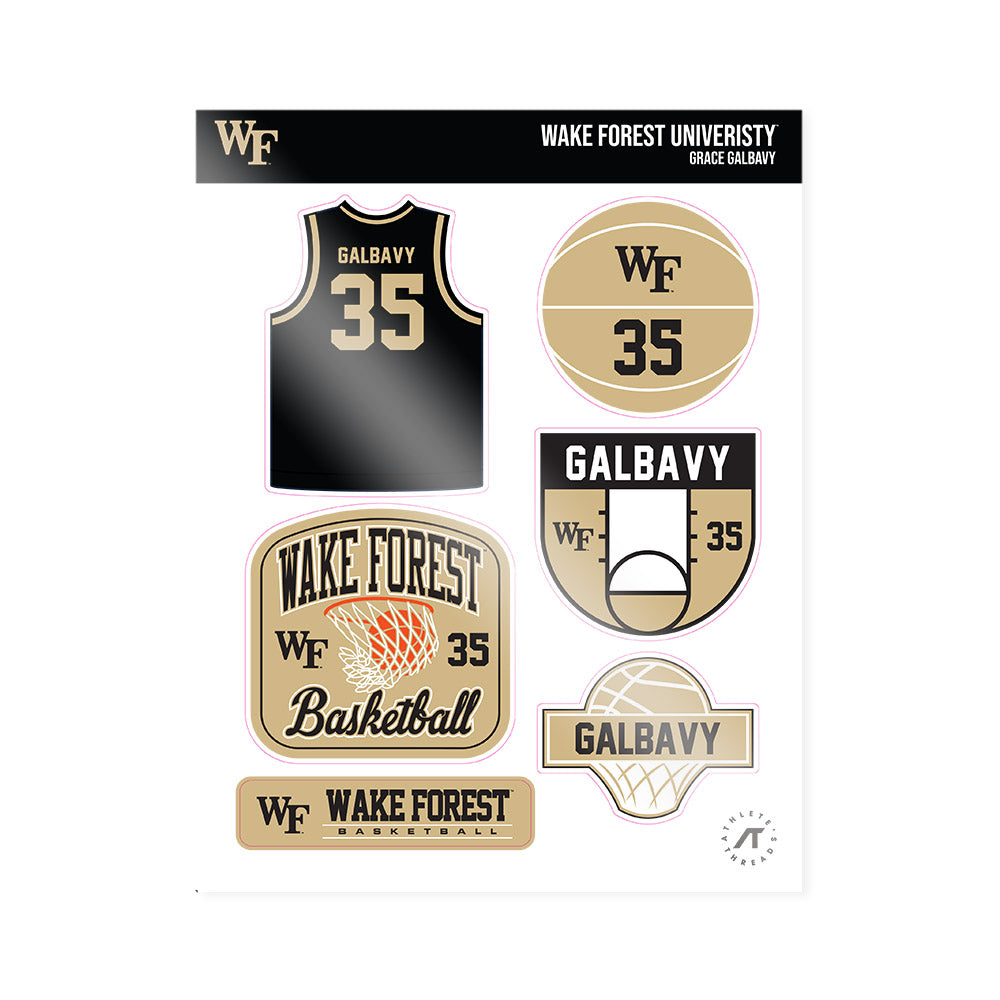 Wake Forest - NCAA Women's Basketball : Grace Galbavy - Sticker Sheet-0