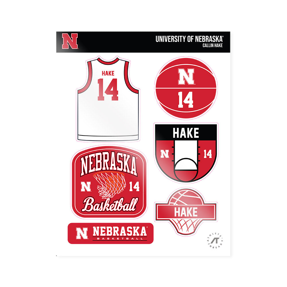 Nebraska - NCAA Women's Basketball : Callin Hake - Sticker Sheet-0