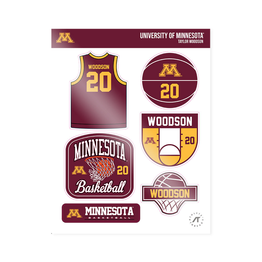 Minnesota - NCAA Women's Basketball : Taylor Woodson - Sticker Sheet-0